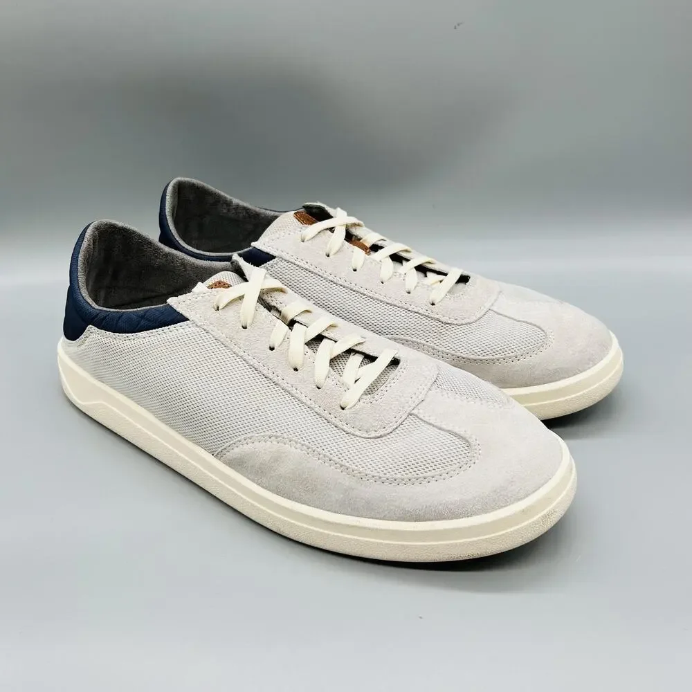 OluKai Shoes Mens 13 Gray Suede Mesh Punini Low Top Casual Sneakers Comfort